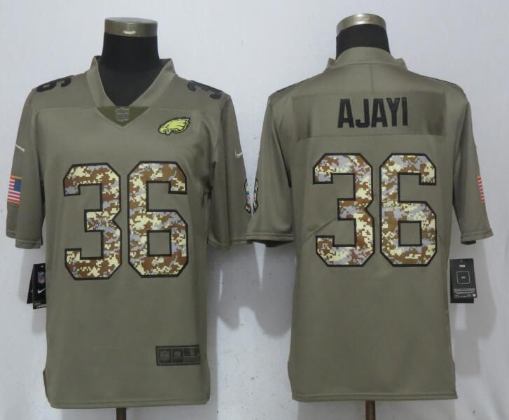 Men Philadelphia Eagles #36 Ajayi Olive Camo Carson Salute to Service Nike Limited NFL Jerseys->->NFL Jersey